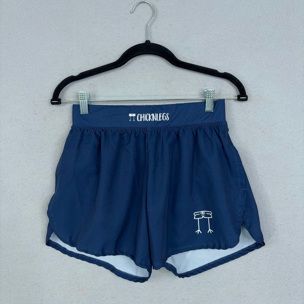 ChicknLegs Running Shorts Mens Small Navy Blue  Split Athletic Gym Training